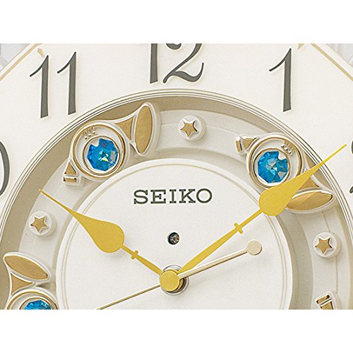 【送料無料】SEIKO CLOCK (セイコークロック) 掛け時計 電波 アナログ からくり トリプルセレクション・メロディ 回転飾り アイボリーマーブル模様 RE576A ■送料無料※北海道・九州・沖縄・離島は別途送料(1080円〜2160円)
