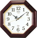 【送料無料】SEIKO CLOCK (セイコークロック) 掛け時計 電波 アナログ 報時選択式 チャイム&ストライク 八角型 木枠 茶木地 RX210B ※北海道・九州・沖縄・離島は別途送料（1080円〜2160円）和室　茶室　ブラウン　木目　高級　ウッド エレガント きれい ブラック フライデー