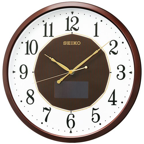 SEIKO CLOCK (セイコークロック) 掛け時計 ハイブリッドソーラー 電波 アナログ 茶メタリック SF241B ※北海道・九州・沖縄・離島は別途送料（1080円〜2160円）エコ　SF232B　省エネ　リフォーム　和室　洋室　引き出物　業務用　オフィス ブラック フライデー