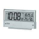 【送料無料】SEIKO CLOCK (セイコークロック) 目覚まし時計 電波 デジタル カレンダー・温度・湿度表示 銀色メタリック SQ773S ※北海道・九州・沖縄・離島は別途送料(1080円~2160円)SF 映画 近未来 中華料理 キッチン家電 マンゴー 宮崎 鹿児島 イモ焼酎