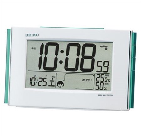 【送料無料】SEIKO CLOCK (セイコークロック) 目覚まし時計 快適環境NAVI 電波 デジタル カレンダー 温度 湿度表示 白パール SQ776W ※北海道 九州 沖縄 離島は別途送料（1080円〜2160円）ブラックフライデー セール品 割引 在庫処分 法人割引 卸価格 人気 贈呈