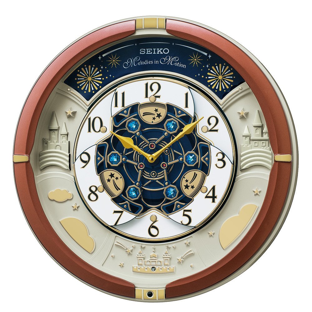 SEIKO CLOCK (セイコークロック) 置き時計・掛け時計 茶メタリック アナログ からくり トリプルセレクション メロディ RE601B■送料無料※北海道・九州・沖縄・離島は別途送料（1080円〜2160円）華やか　かわいい　物語　デザイン