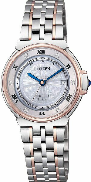 【送料無料】[シチズン]CITIZEN 腕時計 EXCEED エクシードユーロス ダイヤモンド・ブルーサファイア入り 高級エレガントエコ・ドライブ電波時計 ペアモデル ES1036-50A レディース■送料無料※北海道・九州・沖縄・離島は別途送料（1080円〜2160円）贈答贈呈品 還暦 母の日