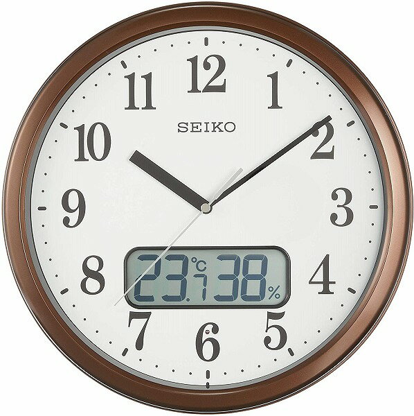 【送料無料】SEIKO CLOCK (セイコークロック) 掛け時計 直径31cm 電波 アナログ 温度 湿度 表示 KX244B ※北海道 九州 沖縄 離島は別途送料（1080円〜2160円）シンプル デザイン kx244s ブラウン 茶色 木目 ウッド 和室 洋室 リビング 収納 整理整頓 人気