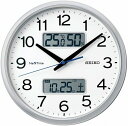 【送料無料】SEIKO CLOCK (セイコークロック) 掛け時計 銀色メタリック 直径31cm 電波 アナログ カレンダー 温度 湿度 表示 セイコーネクスタイム ZS251S ■送料無料※北海道・九州・沖縄・離島は別途送料(1080円~2160円)