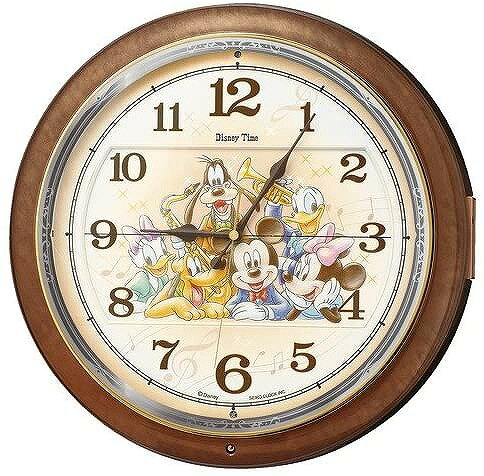 【送料無料】SEIKO CLOCK (セイコークロック) 掛け時計 ミッキーマウス ミニーマウス 電波 アナログ からくり 6曲 メロディ ミッキー&フレンズ Disney Time ディズニータイム 茶 マーブル 模様 FW587B ※北海道・九州・沖縄・離島は別途送料(1080円〜2160円)人気 売れ筋 [2]