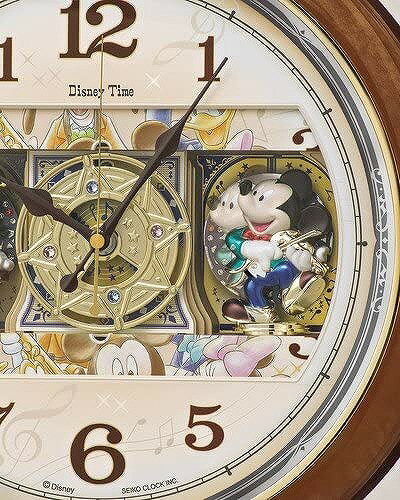【送料無料】SEIKO CLOCK (セイコークロック) 掛け時計 ミッキーマウス ミニーマウス 電波 アナログ からくり 6曲 メロディ ミッキー&フレンズ Disney Time ディズニータイム 茶 マーブル 模様 FW587B ※北海道・九州・沖縄・離島は別途送料(1080円〜2160円)人気 売れ筋 [3]