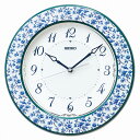 【送料無料】SEIKO CLOCK (セイコークロック) 掛時計 電波 アナログ 青花模様 直径286×49mm KX266L ※北海道 九州 沖縄 離島は別途送料（1080円〜2160円）ブルー 高級 KX266Y 贈り物 お祝い 記念 名入れ 花柄 可愛い ブラック フライデー リビング 華やか 人気