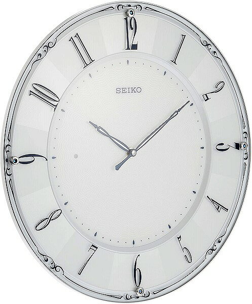 【送料無料】SEIKO CLOCK (セイコークロック) 掛け時計 白パール 光沢 直径35.1×3.0cm KX504W ■送料無料※北海道・九州・沖縄・離島は別途送料(1080円〜2160円)KX504P ホテル家具 おしゃれ インテリア 模様替え 子供部屋 入学祝い かわいい 可愛い [3]
