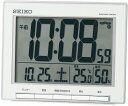 【送料無料】SEIKO CLOCK (セイコークロック) 目覚まし時計 電波 デジタル カレンダー 温度 湿度 表示 大型画面 銀色 メタリック SQ786S ※北海道・九州・沖縄・離島は別途送料（1080円〜2160円）体調管理　健康　天気　ニュース　美肌 ブラック フライデー