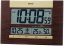 【送料無料】SEIKO CLOCK (セイコークロック) 掛け時計 茶木目 18×26×2.0cm 置き掛け時計 置き掛け兼用 電波 デジタル カレンダー SQ440B ■送料無料※北海道・九州・沖縄・離島は別途送料(1080円~2160円)