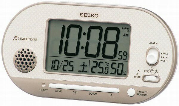 【送料無料】SEIKO CLOCK セイコークロック 置き時計 薄ピンクゴールド 本体サイズ: 8.1 15.9 4.9cm 目覚まし時計 電波 デジタル 温度 湿度 表示 SQ795G 北海道・九州・沖縄・離島は別途送料 1…