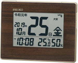 【送料無料】SEIKO CLOCK (セイコークロック) 掛け時計 薄金色パール 本体サイズ: 12.7×16.5×2.5cm 電波 デジタル 新元号表示 掛置兼用 SQ442B ※北海道・九州・沖縄・離島は別途送料（1080円〜2160円）人気　ブラウン　ウッド　ブラック フライデー　記念品　法人割引