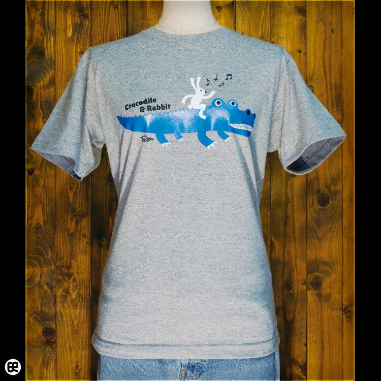 Rakuten - 6.2oz半袖Tシャツ : ワニウサギ : 杢グレー