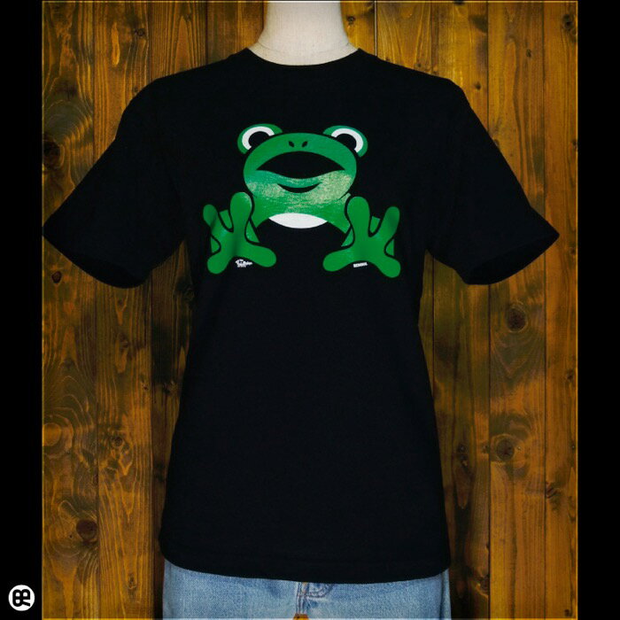 6.2oz半袖Tシャツ : 跳ね蛙 : ブラック