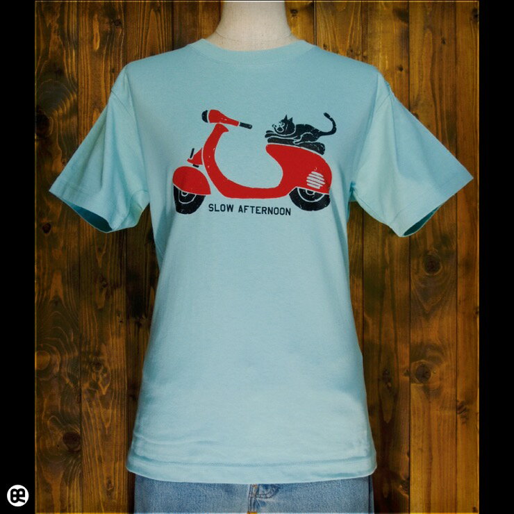 Tシャツ : 猫バイク : フロストスカイ