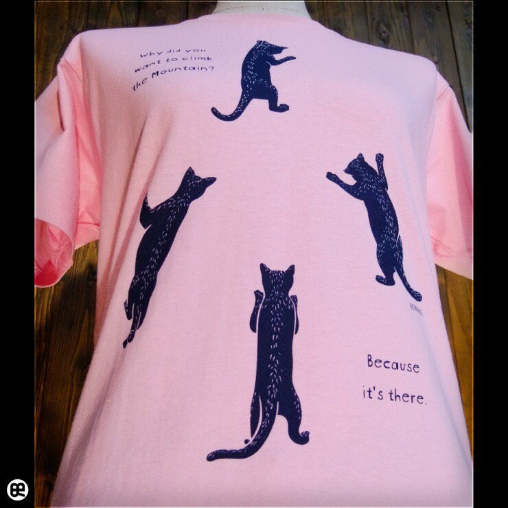 猫クライマー2：ピンク：Tシャツ