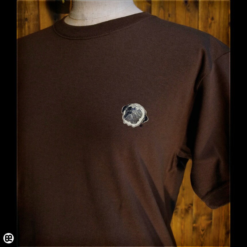 Rakuten - パグ：ブラウン：Tシャツ