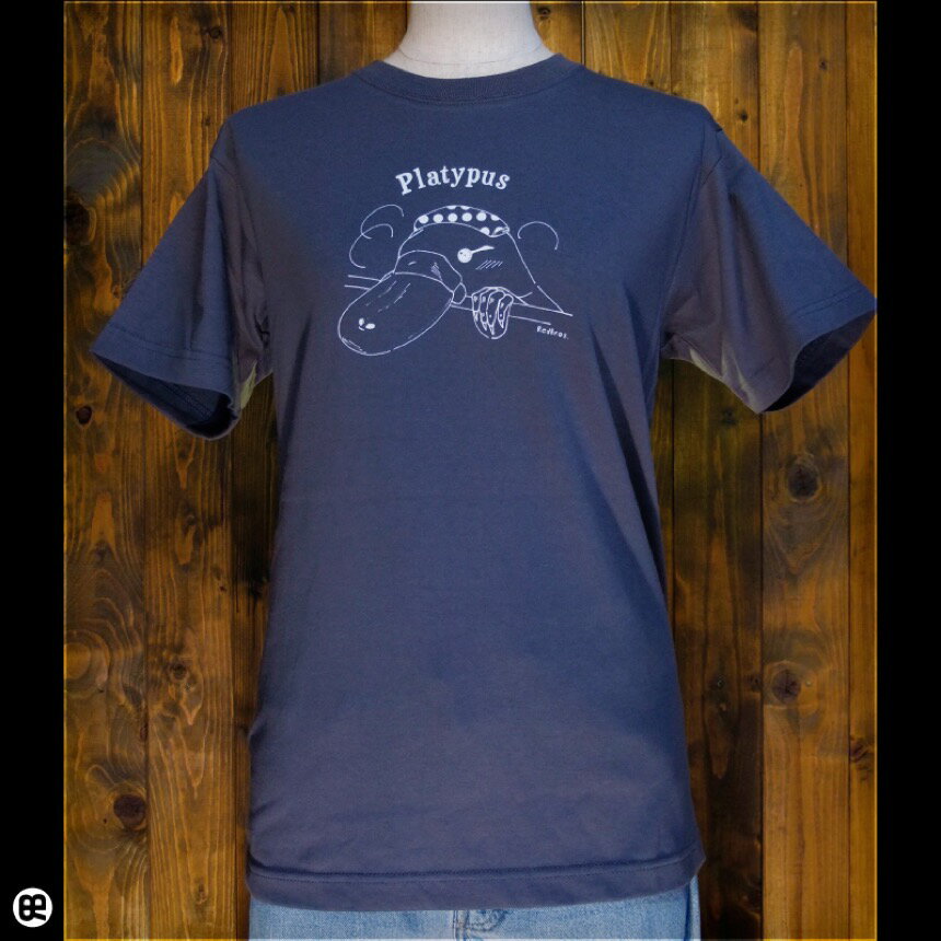 Rakuten - カモノハシと一緒：ダークグレー：Tシャツ