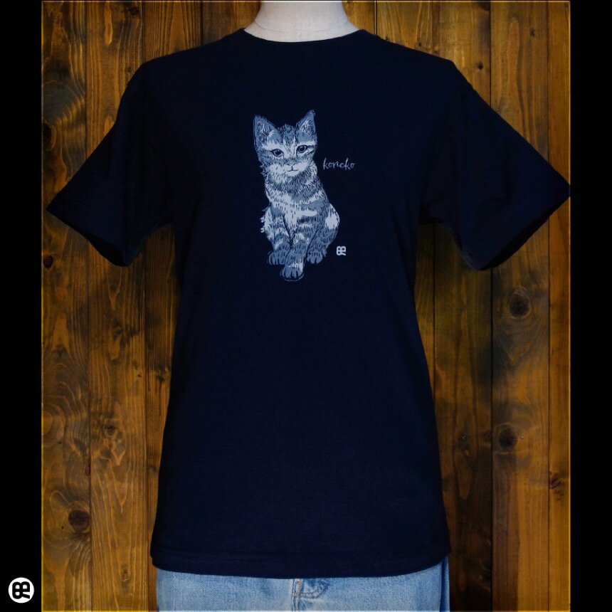 Rakuten - こねこ：ネイビー：Tシャツ