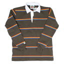 【送料無料】 BARBARIAN SFE-02 12oz REGULER LONG SLEEVE RUGBY JERSEY ラガーシャツ 襟付き メンズ 長袖 ヘビーウエイト カナダ製 MOSS RAINBOW S-XL