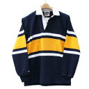 【送料無料】 BARBARIAN STK-009 12oz REGULER LONG SLEEVE RUGBY JERSEY CANADA SPEC ラガーシャツ 襟付き メンズ 長袖 ヘビーウエイト カナダ製 NAVY/WHITE/GOLD S-XL