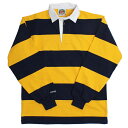 【送料無料】 BARBARIAN STK-015 12oz REGULER LONG SLEEVE RUGBY JERSEY CANADA SPEC ラガーシャツ 襟付き メンズ 長袖 ヘビーウエイト カナダ製 NAVY/GOLD S-XL