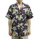  Avanti 1190 BREEZE Vintage-style Silk Aloha Shirt ヴィンテージスタイル アロハシャツ シルク100% 半袖 MENS メンズ NAVY ネイビー S-L