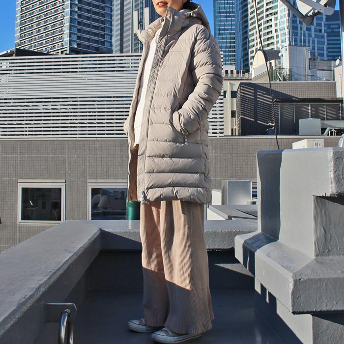 PYRENEX ピレネックス WOMEN'S　SPOUTNIC LONG SOFT2 スプートニック ロング ソフト2　DOWN COAT ダウン コート DOWN JAKET HOODIE ダウンジャケット フーディー フレンチダックダウン LADIES レディース 女性用 WINTER 冬物 防寒　FEATHERGREY JP38-JP40 HWU063 送料無料！