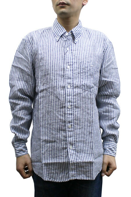 Lee ꡼ LT0627 B.D. SHIRTS Ĺµ ܥ  LINEN  100% SPRIN&SUMMER ղ  ǥ 242 BLUE ֥롼 M-L