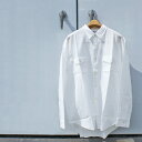 Lee LM7235 DRESS WORK SHIRTS ドレス ワーク シャツ　COTTON × LINEN GAUZE 綿 × 麻 ガーゼ 長袖 無地 シンプル ベーシック カジュアル 夏物 軽量 涼しく爽やかな着心地 MENS メンズ LADIES レディース ユニセックス　118 WHITE ホワイト M-L　送料無料！