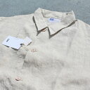 Lee LM7236 HALF SLEEVE LOCO JACKET 半袖 ロコ ジャケット LINEN リネン 100% COVER ALL SHIRT カバーオール シャツ　 無地 シンプル ボックスシルエット おしゃれ 涼しく爽やかな着心地 夏物 MENS メンズ LADIES レディース ユニセックス　134 IVORY　Lサイズ　送料無料！