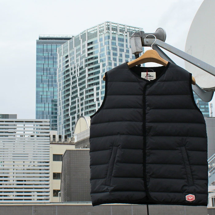 Vincent et Mireille ヴァンソン エ ミレイユ STITCH LESS DOWN VEST ステッチレス ダウン ベスト LIGHT DOWN ライトダウン INNER DOWN インナーダウン NO COLLAR ノーカラー MENS メンズ LADIES レディース WINTER 冬物 防寒 BLACK ブラック 40-42 送料無料!