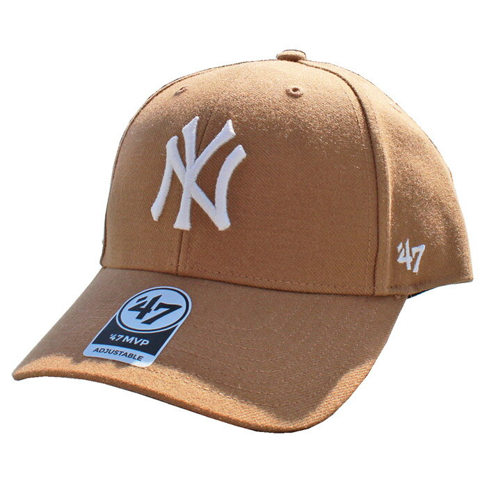 MLB メジャーリーグ BASEBALLCAP ベースボールキャップ 039 47 フォーティーセブン Yankees ヤンキース ’47 MVP 47 エムブイピー 刺繍 アジャスター MLB02012 MENS メンズ LADIES レディース サイズ調整可 オールシーズン対応 Camel 送料無料！ ネコポス便発送対応