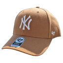 MLB メジャーリーグ BASEBALLCAP ベースボールキャップ '47 フォーティーセブン Yankees ヤンキース ’47 MVP 47 エムブイピー 刺繍 アジャスター MLB02012 MENS メンズ LADIES レディース サイズ調整可 オールシーズン対応 Camel 送料無料！ ネコポス便発送対応