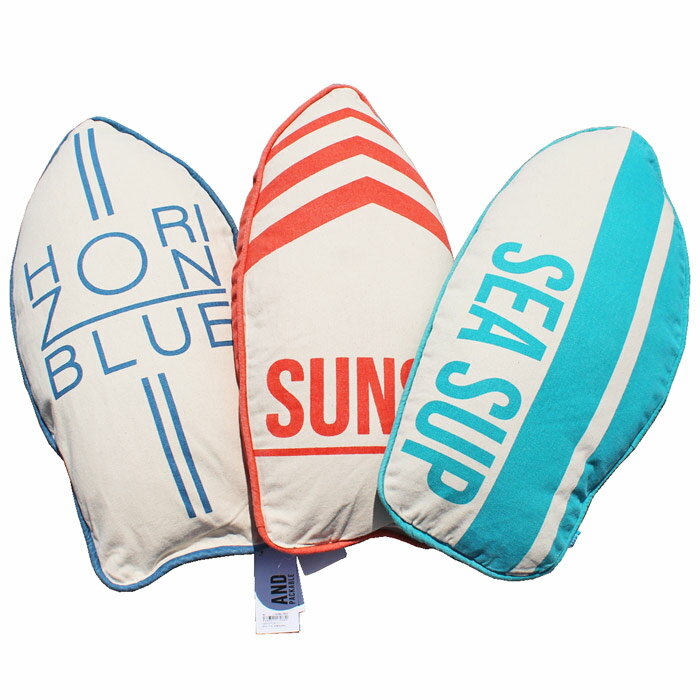 AND PACKABLE アンド パッカブル Cushion Surf Board クッション サーフ ボード HORIZON BLUE series サーフボード型 クッション インテリア フロアクッション 座布団 おしゃれ 横25cm 縦50cm …