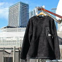 GERRY@23AW09-GE24 SOFT BOA NYLON PANEL PULLOVER \tg {A iC |Pbg vI[o[ FLEECE CREW NECK t[X N[lbN@  I[o[TCY rbNVGbg hbvV_[ MENS Y LADIES fB[X@BLACK@M-LL@I