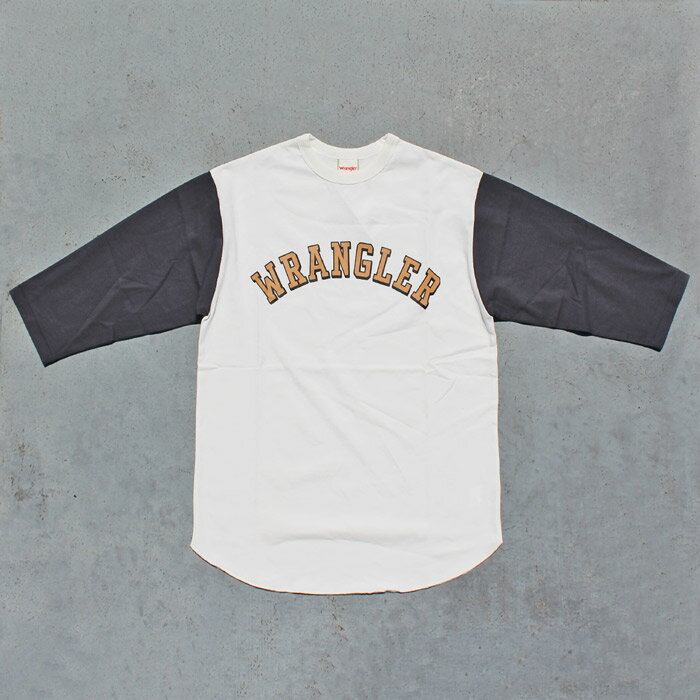 Wrangler　WT5146 US ORIGINALS BASEBALL TEE ベースボール Tシャツ 7分袖 Tシャツ　ラングラー ロゴ プリント シンプル VINTAGE ヴィンテージ CLASSIC クラシック デザイン おしゃれ MENS メンズ LADIES レディース ユニセックス　76 WHITE × CHARCOAL　M-L　送料無料！