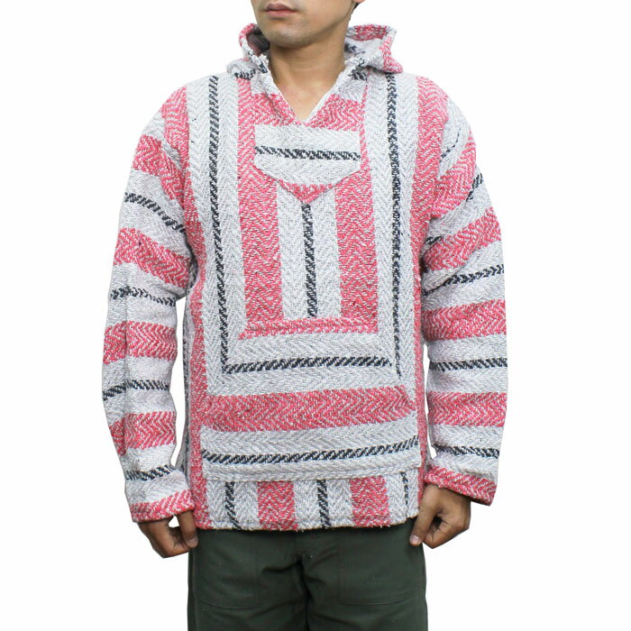 BAJA JOE by EARTH RAGZ Mexican Baja Hoodie バハシャツ フーディー メキシカンパーカー メンズ 長袖 Sherbert XS-L