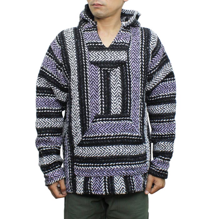 BAJA JOE by EARTH RAGZ Mexican Baja Hoodie バハシャツ フーディー メキシカンパーカー メンズ 長袖 Lilac XS-L