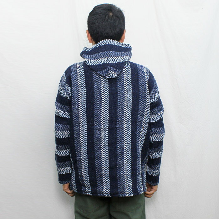 BAJA JOE by EARTH RAGZ Mexican Baja Hoodie バハシャツ フーディー メキシカンパーカー メンズ 長袖 Navy XS-L