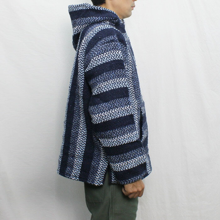 BAJA JOE by EARTH RAGZ Mexican Baja Hoodie バハシャツ フーディー メキシカンパーカー メンズ 長袖 Navy XS-L