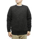 【送料無料】 NORMAN TULLOCH ブラッシュ クルーネックセーター BRUSHED CREW NECK SWEATER ジャミーソンズ リアルシェットランド ウール 100% WOOL MENS メンズ WINTER 冬物 スコットランド製 SHETLAND BLACK ブラック 38-40