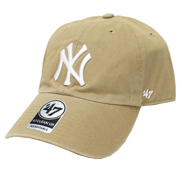 【ネコポス便対応】 47Brand MLB01729 Yankees ’47 CLEAN UP ヤンキース 039 47クリーンナップ MENS メンズ LADIES レディース オールシーズン対応 MLB 帽子 Khaki x White logo カーキ