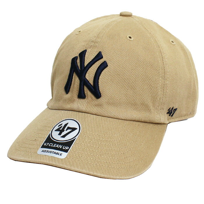 【ネコポス便対応】 47Brand MLB01351 Yankees ’47 CLEAN UP ヤンキース 039 47クリーンナップ MENS メンズ LADIES レディース オールシーズン対応 MLB 帽子 Khaki x Navy logo カーキ