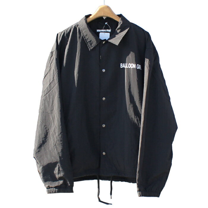 【送料無料】 BRANDALISED™ Banksyバンクシー 931000 Girl with Balloon 風船と少女 NYLON COACHES JACKET プリント ナイロン コーチジャケット FLEECE LINING フリースライニング MENS メンズ LADIES レディース ユニセックス BLACK ブラック L-XL