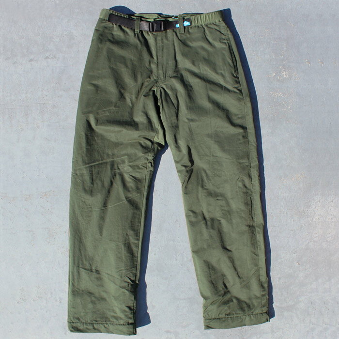 KAVU カブー Shoreline Pants ショアライン パンツ 耐水撥水 コットンタッチナイロン フリース ライニング パンツ 裾 ベルクロ仕様 OUTDOOR CAMP アウトドア キャンプ 防寒性 撥水性 防風性 MENS メンズ LADIES レディース WINTER 冬物 Olive オリーブ M-L 送料無料！