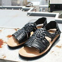 MALIKS　SC6769 Leather Woven Sandals レザー ウーブン サンダル　Huarache ワラチ Gurkha Sandals グルカサンダル レザーサンダル 革サンダル 牛革 本革 メッシュサンダル 速乾性 通気性 カジュアル シンプル MENS メンズ LADIES レディース BLACK 25.5cm-27cm 送料無料！