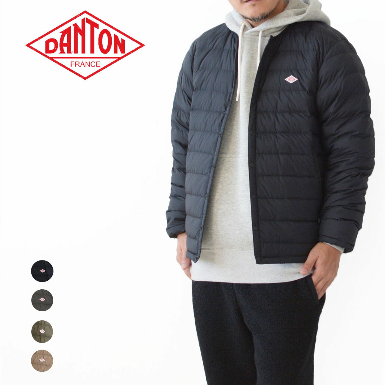 DANTON [ダントン] M INNER DOWN CREWNECK JACKET [DT-A0025 NNF] クルーネック インナーダウンジャケット・ジャケット・コート・アウター・メンズ・男性用・MEN'S [2021AW]