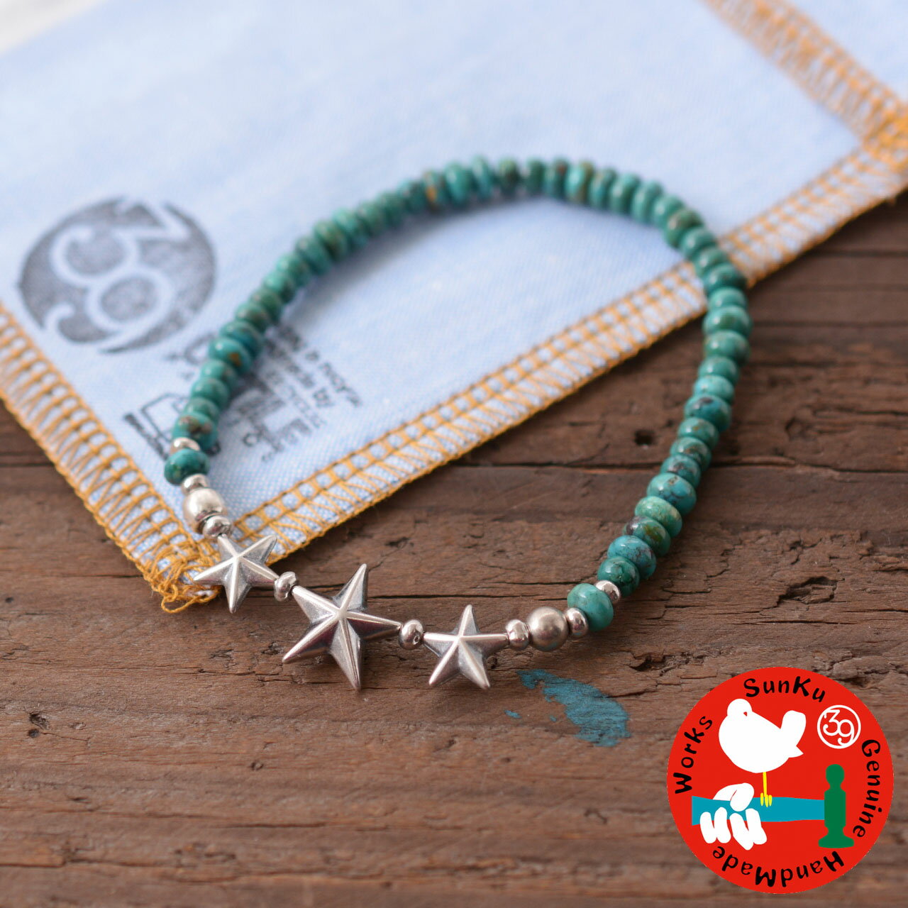 【SALE 30 OFF】Sunku 39 サンク Star Beads Bracelet Turquoise Beads SK-139-TUQ スタービーズブレスレット ターコイズビーズ ブレスレット シルバー 925 MEN 039 S/LADY 039 S 2022SS